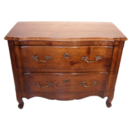 Early 19th Century French Oak Commode with Serpentine Top