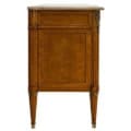 19th Century French LXVI Style Fruitwood, Breakfront Commode with Cream Marble Top