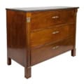19th Century French Mahogany Empire Commode with Ormalu Mounts and Black Marble